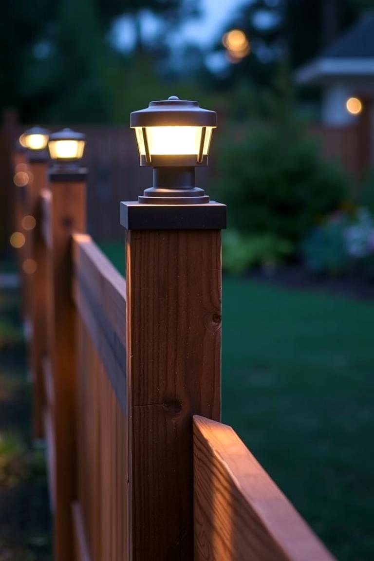 Post Cap Lights - 24 Fence Lighting Ideas