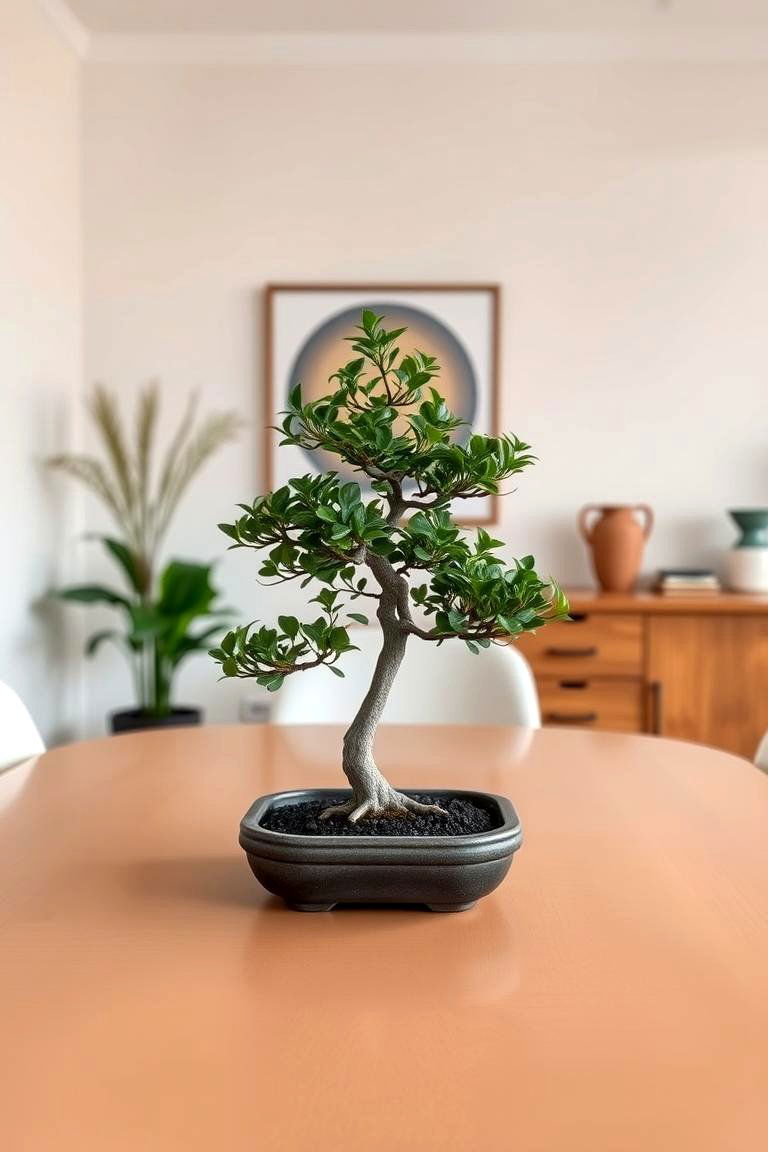 Potted Bonsai Tree - 24 Dining Table Centerpiece Ideas