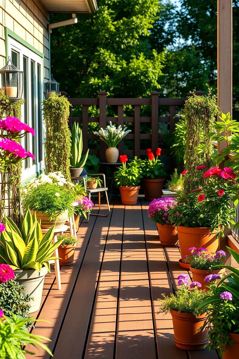Potted Plant Dividers - 24 Deck Privacy Ideas
