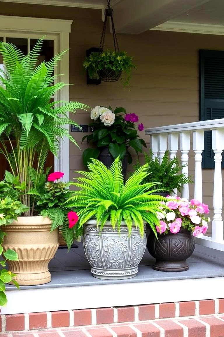 Potted Plants for a Touch of Greenery - 24 Southern Front Porch Ideas