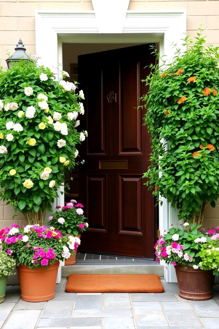 Potted Plants to Bring Life to the Entrance - 24 Front Door Decor Ideas