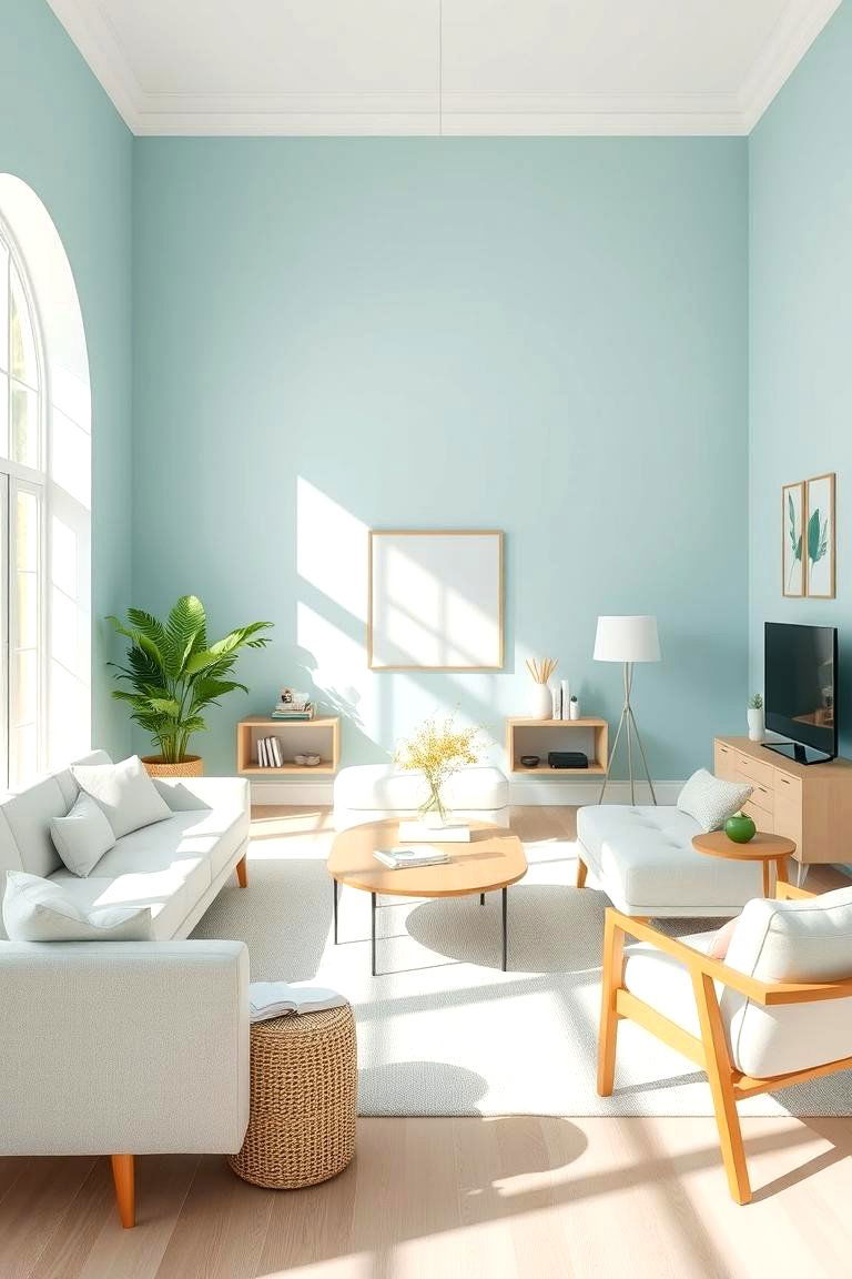 Powder Blue Calm - 24 Pastel Living Room Ideas