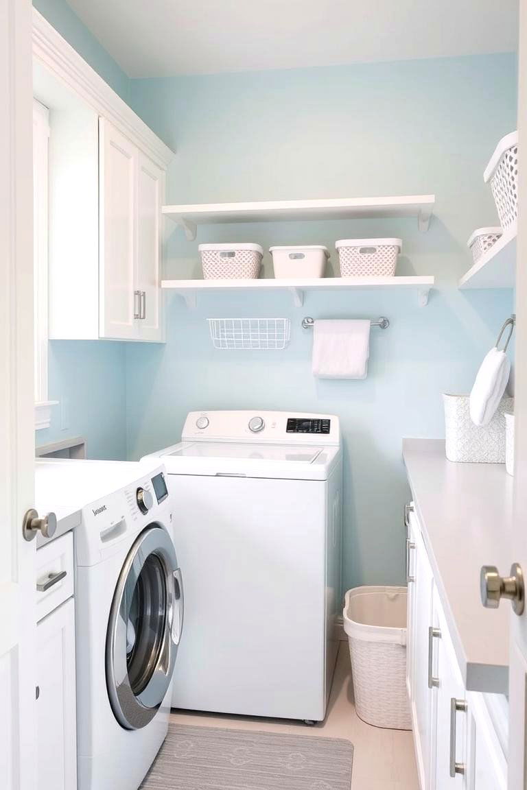 Powder Blue Laundry Room - 24 Pastel Room Ideas