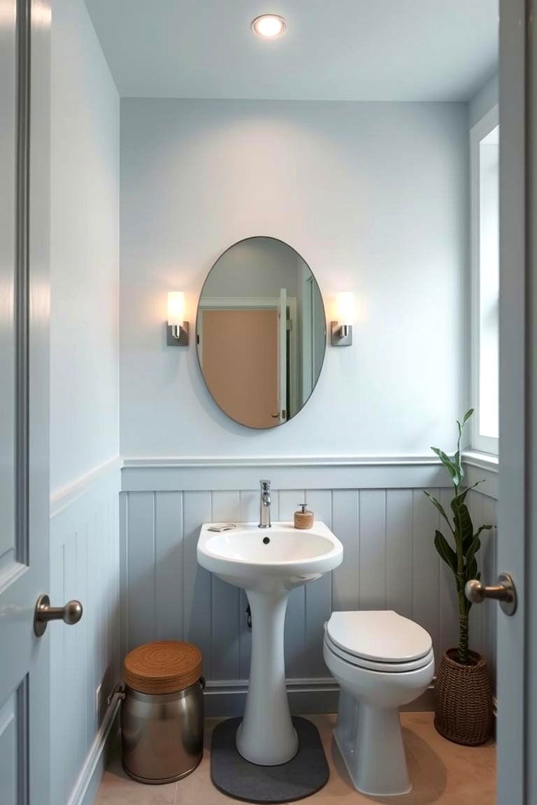 Powder Blue Soft Serenity - 24 blue powder room ideas