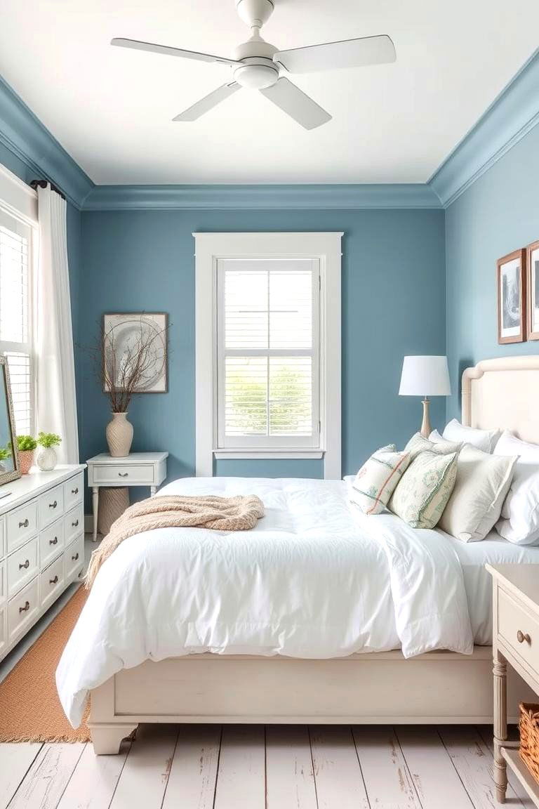 Powder Blue and Whitewashed Wood - 24 Floor and Wall Color Ideas