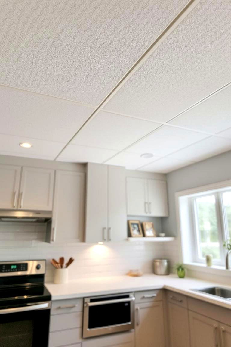 Practical Acoustic Tile Ceiling - 24 Kitchen Ceiling Ideas