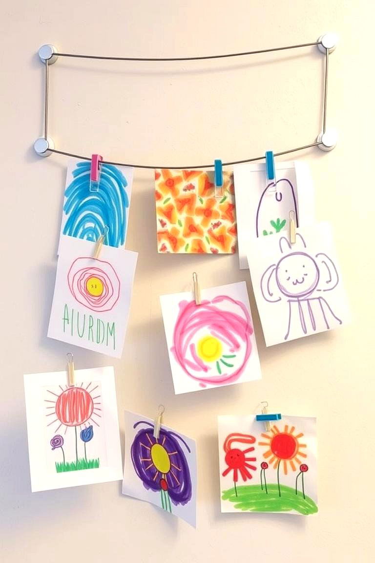 Practical Art Display - 24 montessori nursery ideas