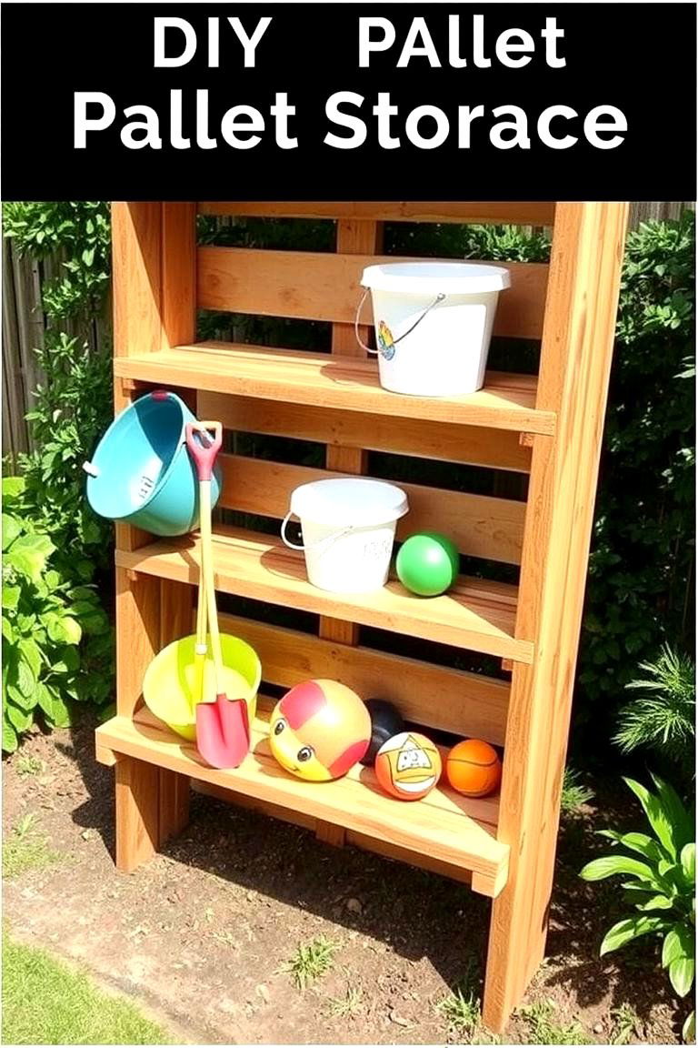 Practical DIY Pallet Storage Solutions - 24 Outdoor Toy Storage Ideas
