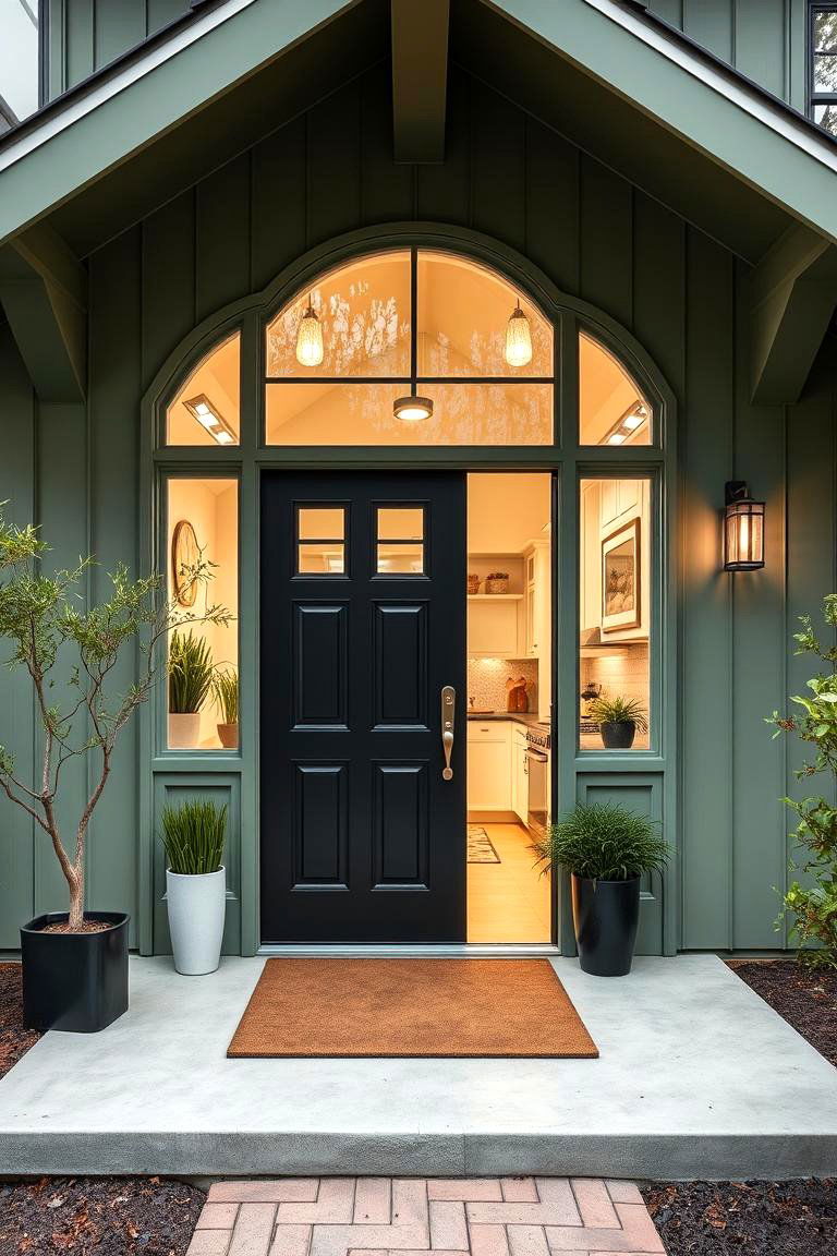 Practical Modern Amenities - 24 Sage Green House With Black Door