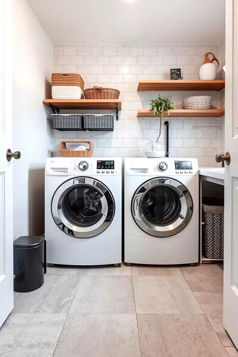 Practical Non Slip Textured Tiles - 24 Laundry Room Tile Ideas