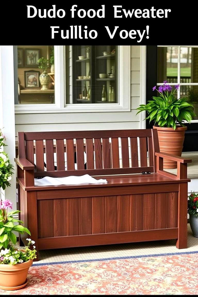 Practical Outdoor Storage Bench - 24 Outdoor Furniture Ideas