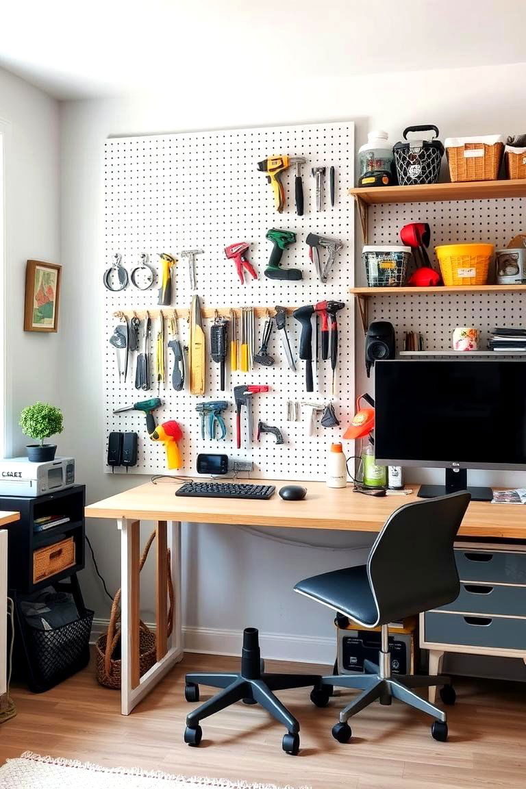 Practical Pegboard Divider - 24 Room Divider Ideas