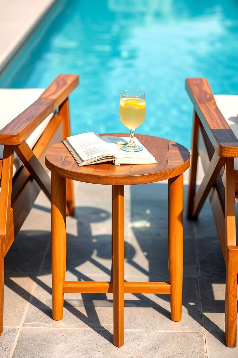 Practical Side Tables - 24 Pool Furniture Ideas