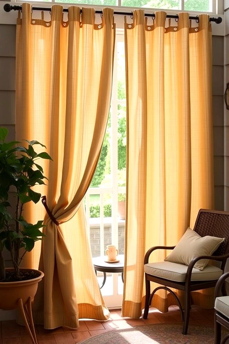 Practical Tab Top Outdoor Curtain Panels - 24 Patio Curtain Ideas