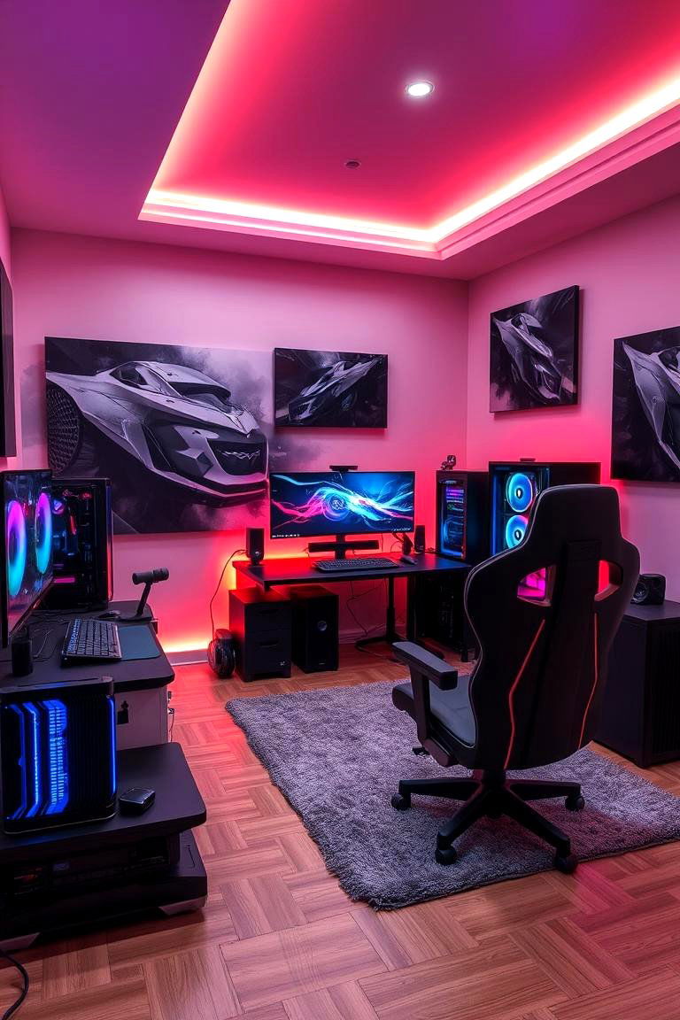 Premium PC Gaming Setup - 24 Luxury Game Room Ideas