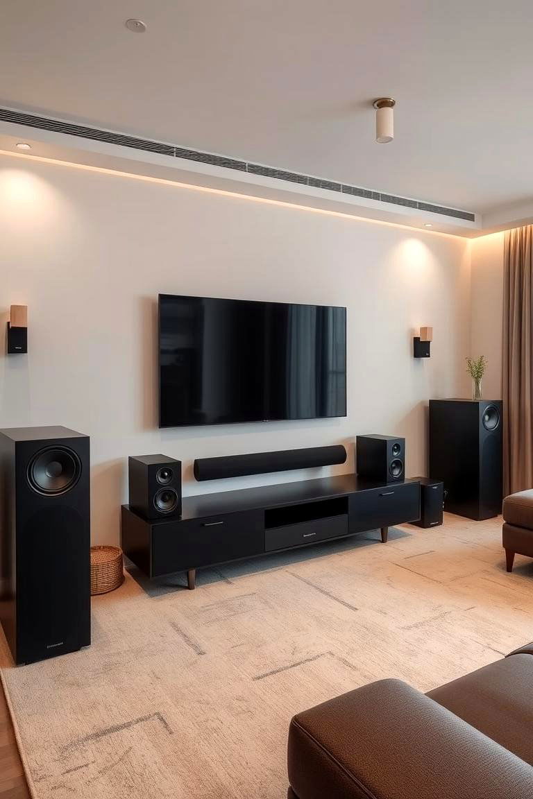 Premium Sound Bar Integration - 24 Media Room Ideas