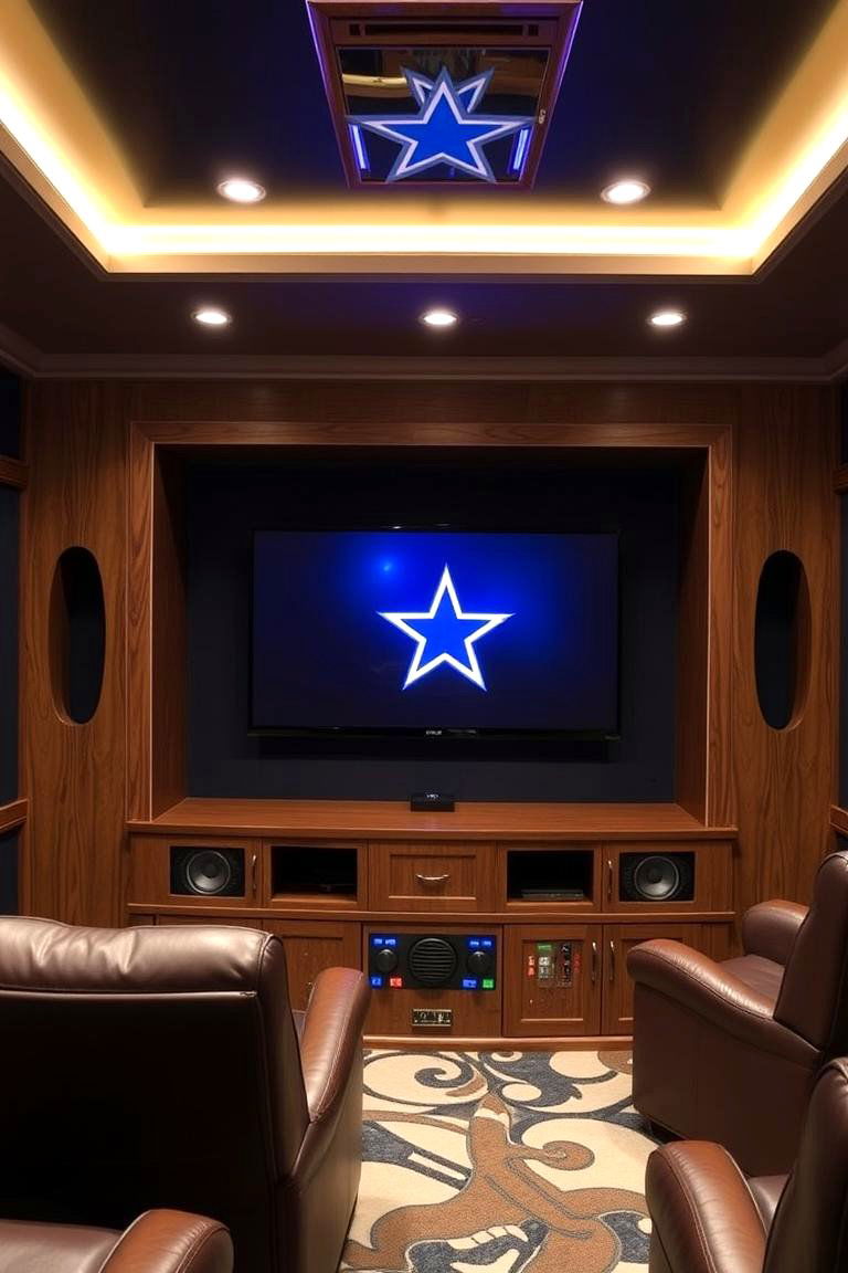 Premium Sports Entertainment System - 24 Dallas Cowboys Man Cave Ideas