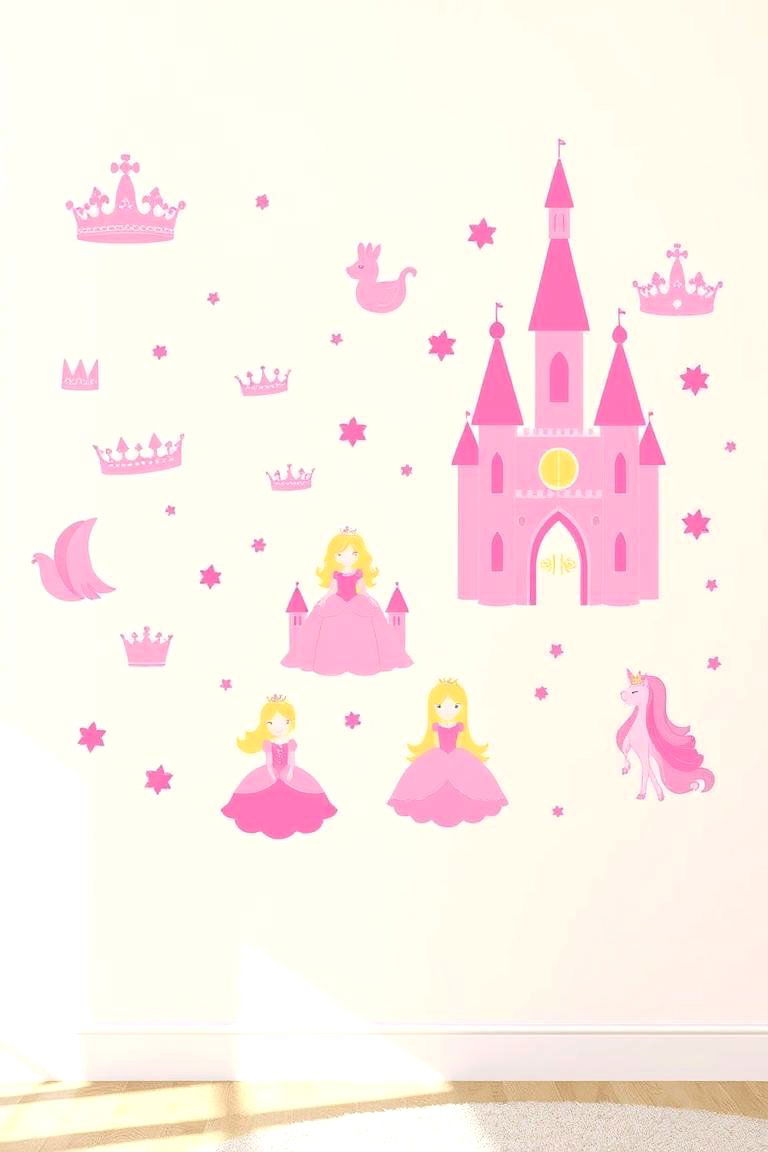 Princess Themed Wall Decals - 24 Princess Nursery Ideas