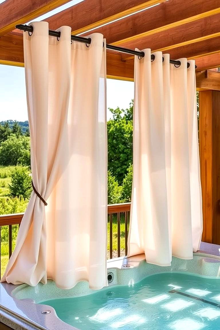 Privacy Curtains for Flexible Coverage - 24 Backyard Hot Tub Privacy Ideas