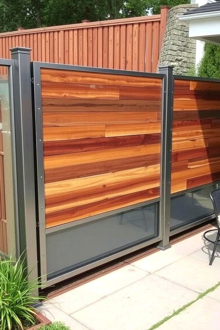 Privacy Fence with Mixed Materials - 24 Patio Privacy Ideas