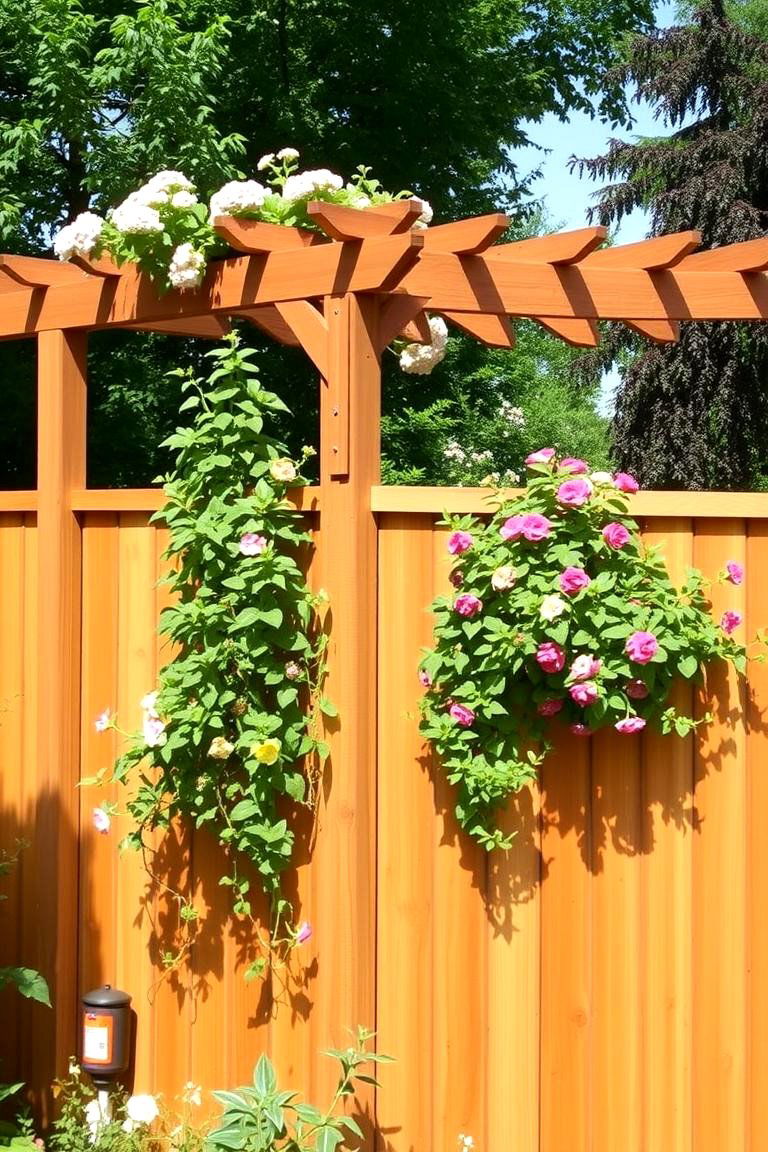 Privacy Fence with Trellis - 24 Backyard Fence Ideas