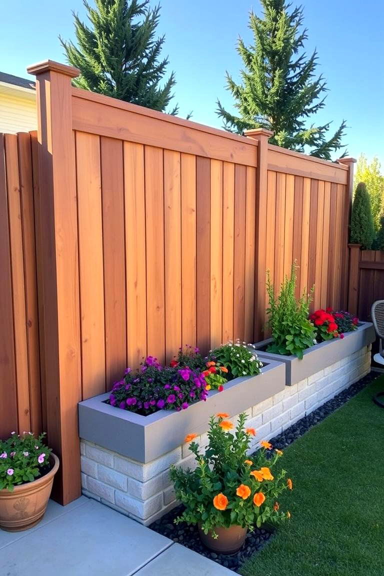 Privacy Fencing with Planter Boxes - 24 Patio Privacy Ideas