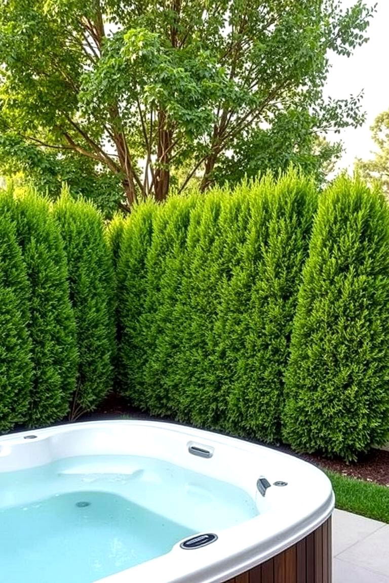 Privacy Hedging for a Natural Low Maintenance Solution - 24 Backyard Hot Tub Privacy Ideas