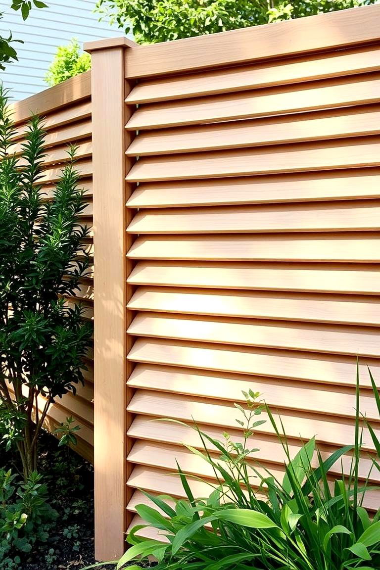 Privacy Louvered Fence - 24 Front Yard Fence Ideas