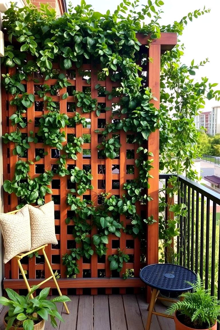 Privacy Screen Trellis for Secluded Relaxation - 24 Balcony Trellis Ideas