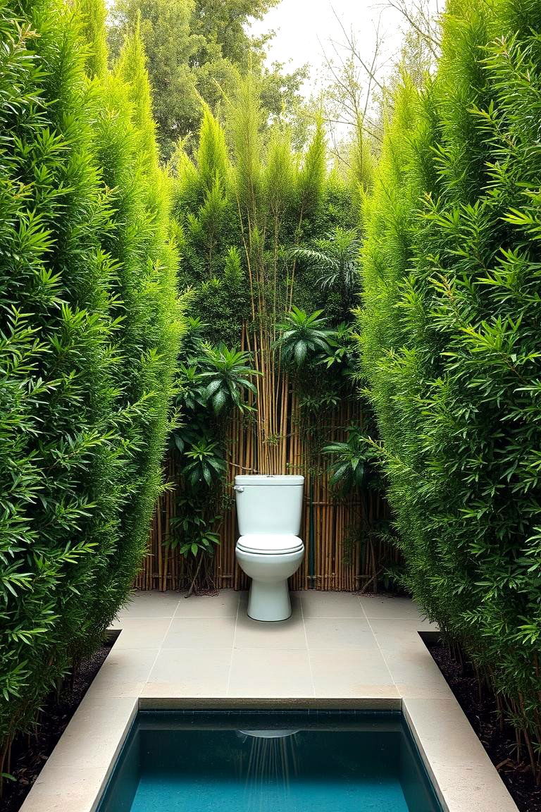 Privacy Through Landscaping - 24 Pool Bathroom Ideas