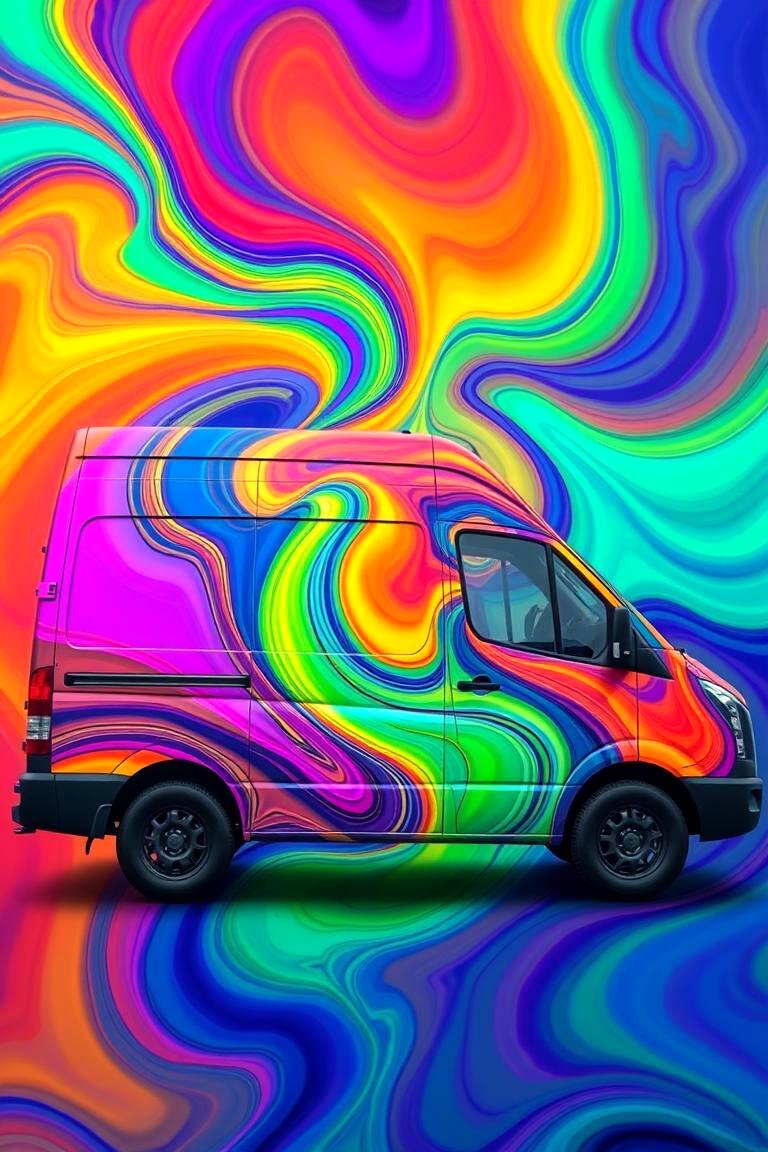Psychedelic Swirls and Colors - 24 70s Van Art Ideas