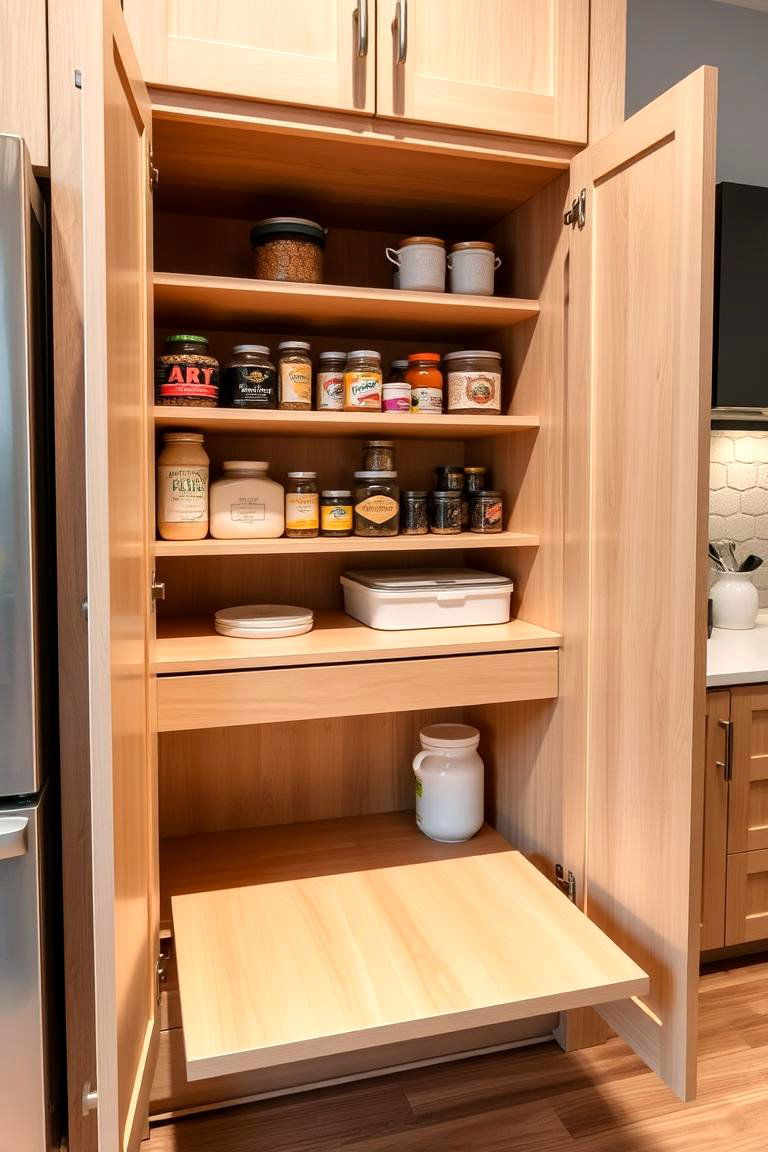 Pull Down Shelves for Hard to Reach Areas - 24 Pantry Shelving Ideas