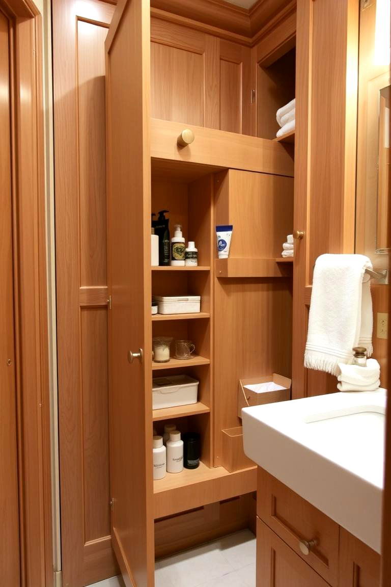 Pull Out Closet for Hidden Storage - 24 Bathroom Closet Ideas