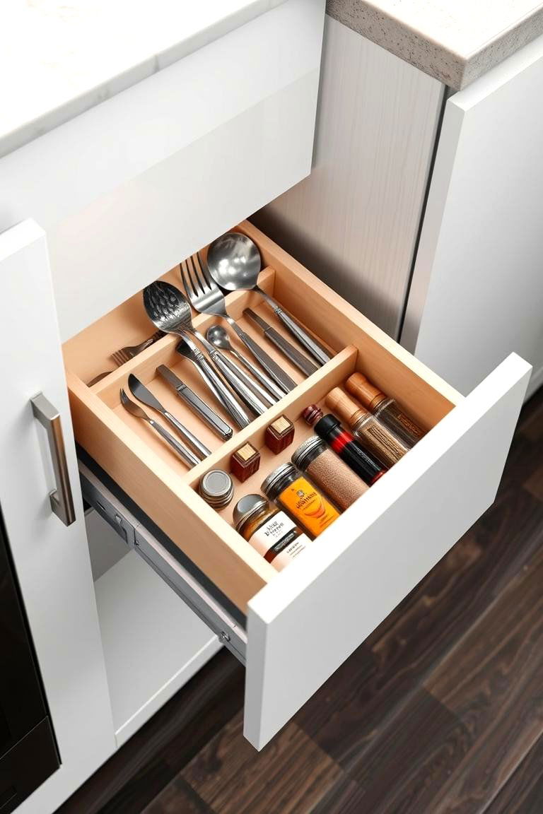Pull Out Drawer Organizers for Easy Access - 24 cabinet storage ideas