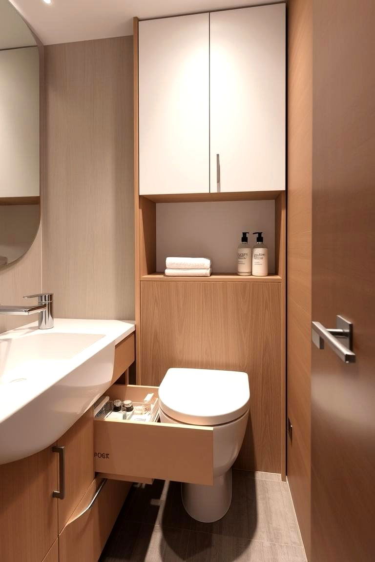 Pull Out Drawers - 24 Small Bathroom Storage Ideas