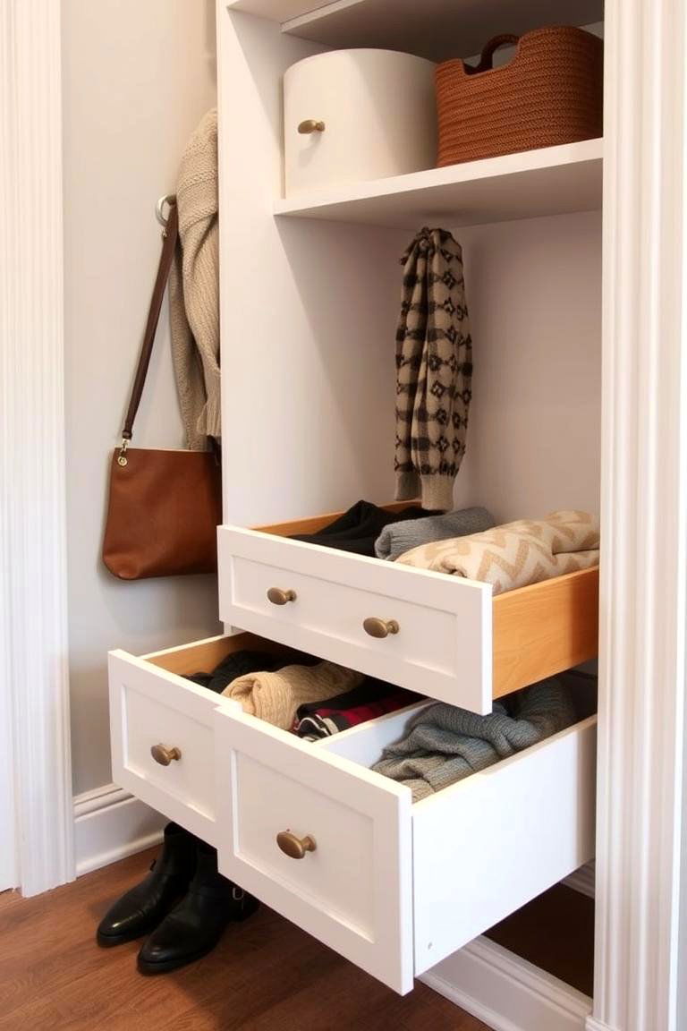 Pull Out Drawers for Easy Access - 24 Entry Closet Ideas