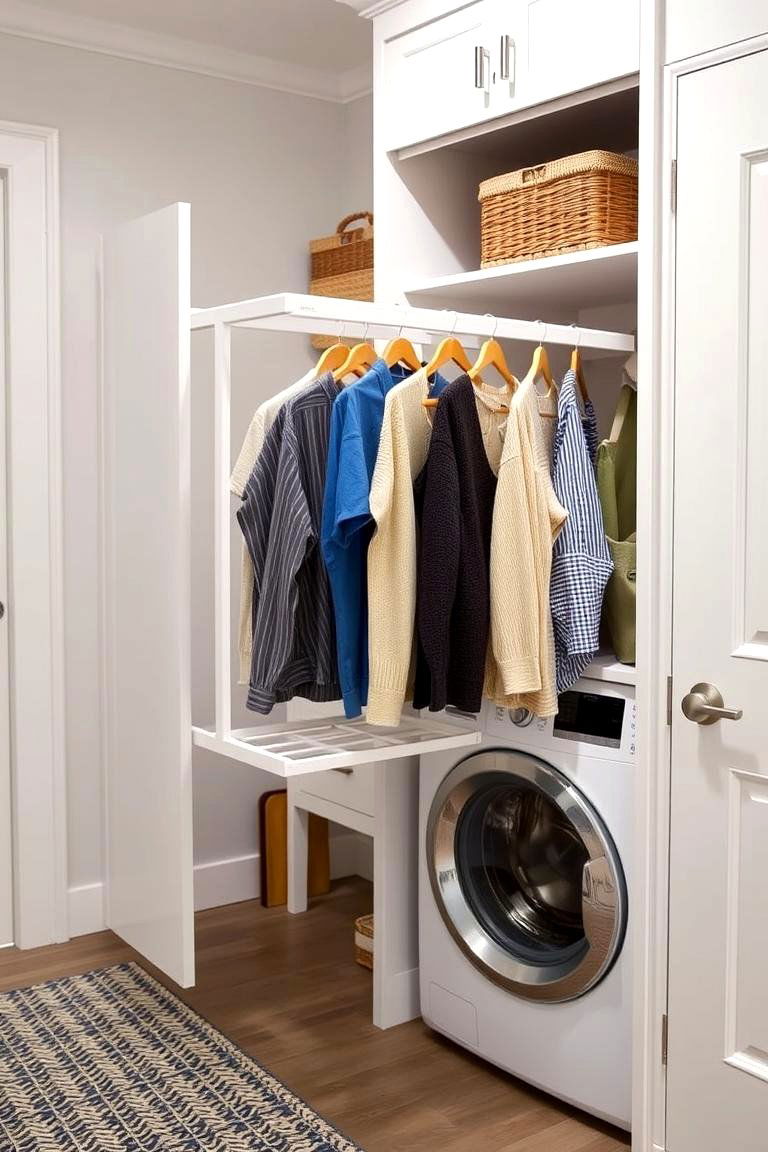 Pull Out Drying Rack - 24 Mudroom Laundry Room Ideas
