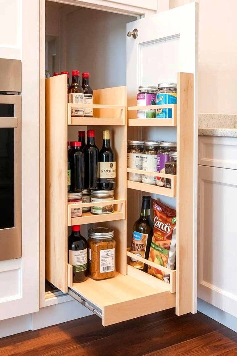 Pull Out Pantry Shelves for Tight Spaces - 24 Kitchen Pantry Ideas