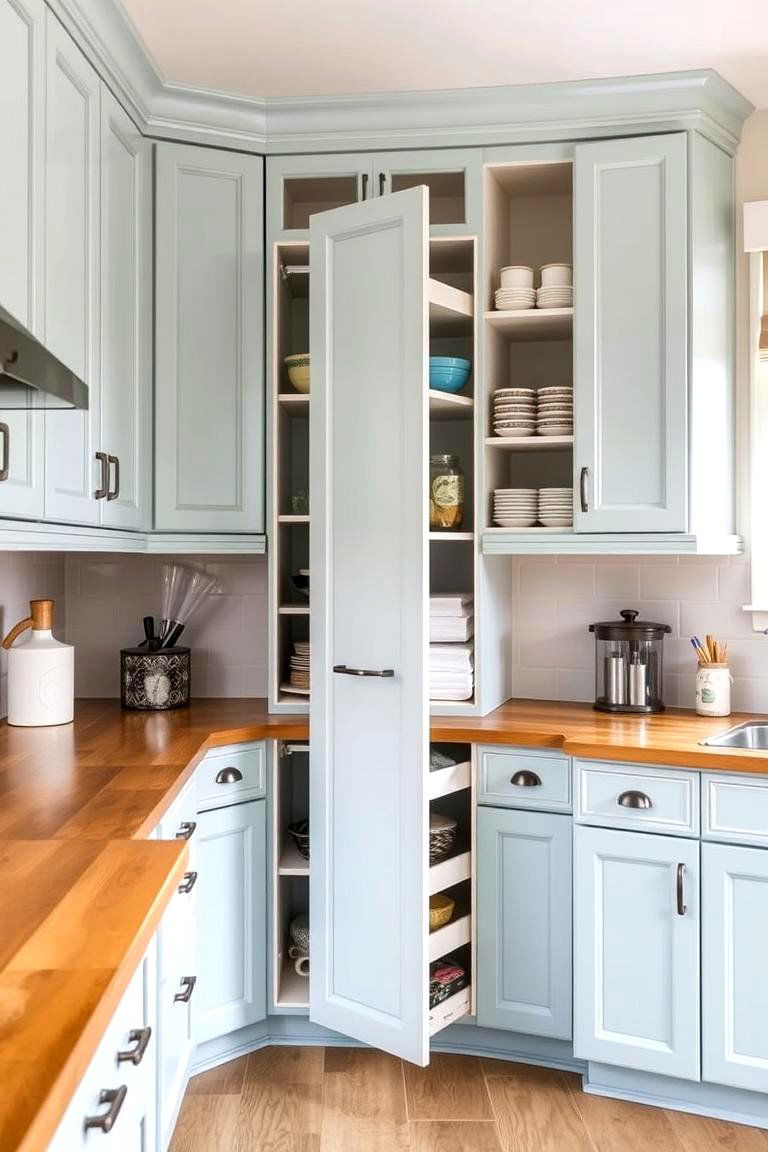 Pull Out Pantry for Organized Storage - 24 U Shaped Kitchen Ideas