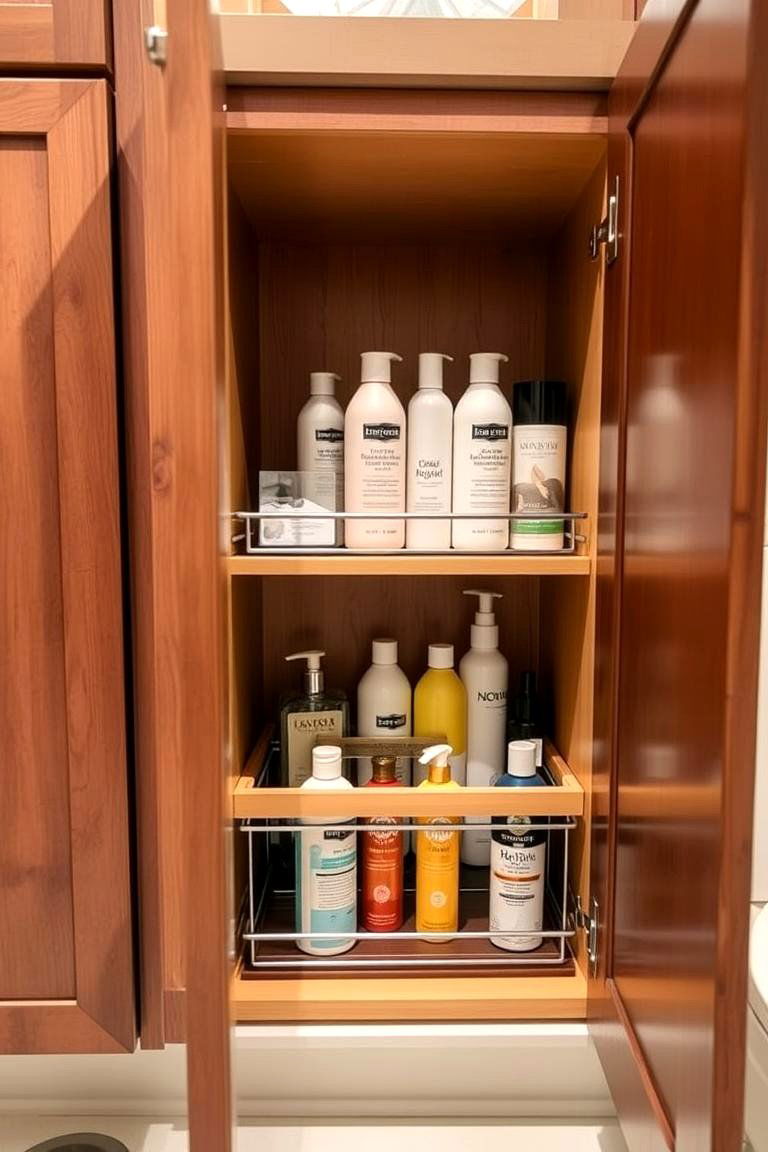 Pull Out Pantry for Toiletries - 24 Bathroom Closet Ideas