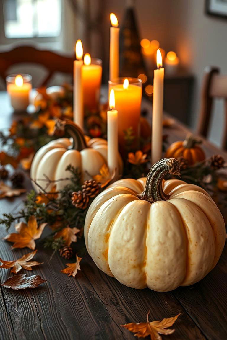 Pumpkin Centerpiece - 24 Fall Table Decor Ideas