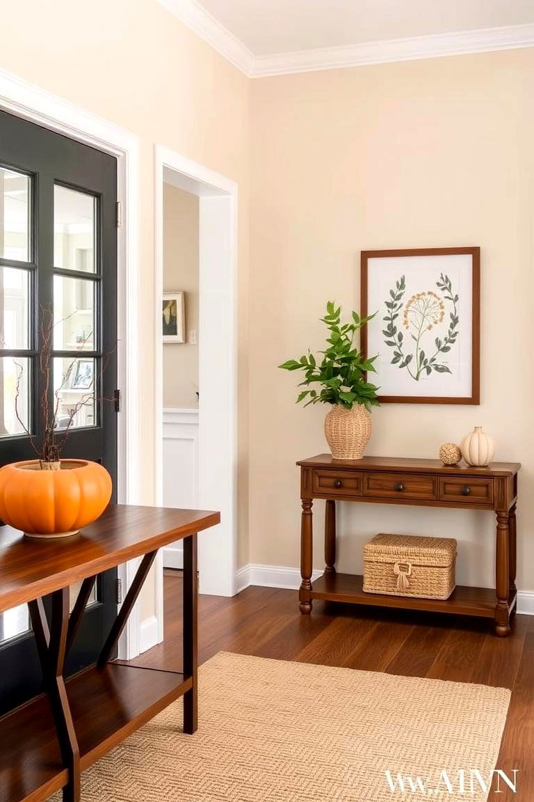 Pumpkin Orange Entryway Decor - 24 Orange Room Ideas