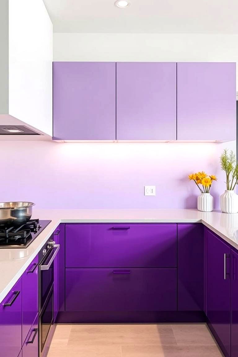 Purple Ombre Effect - 24 Purple Kitchen Ideas