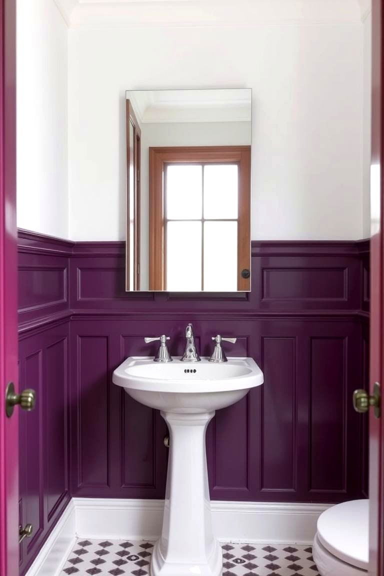 Purple Wainscoting Classic Elegance with a Twist - 24 Purple Bathroom Ideas