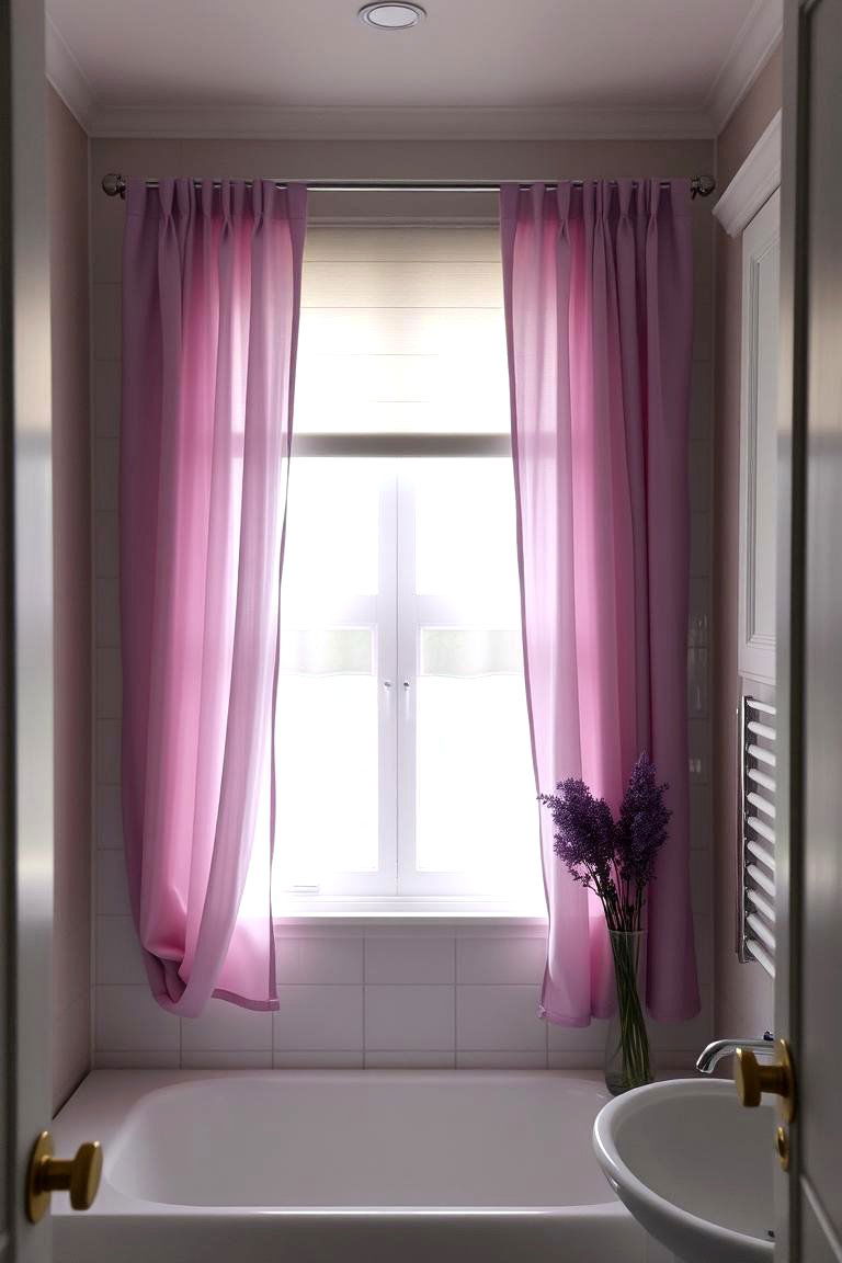 Purple Window Treatments Style and Privacy - 24 Purple Bathroom Ideas