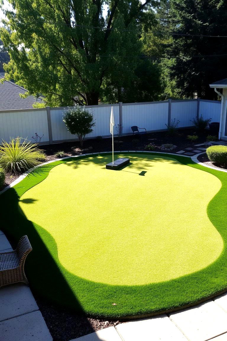 Putting Green for Golf Enthusiasts - 24 Large Backyard Landscaping Ideas