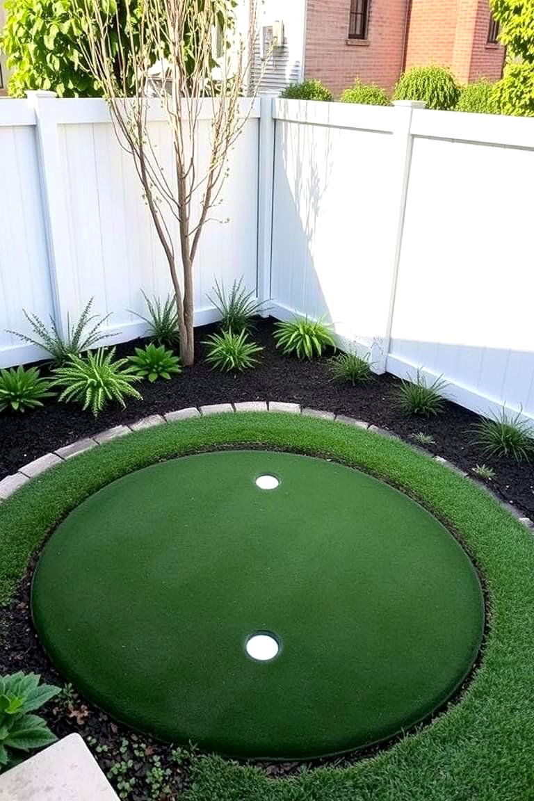 Putting Green in a Corner Nook - 24 Backyard Putting Green Ideas