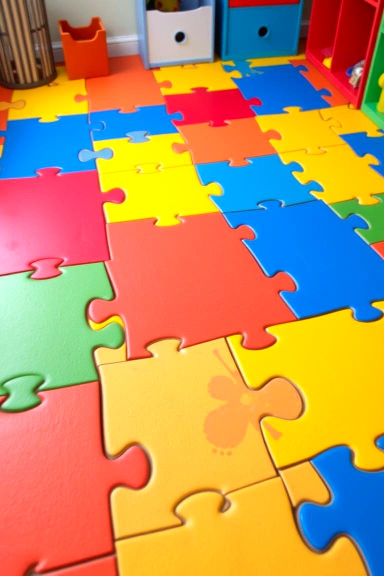 Puzzle Pieces - 24 Painted Floor Ideas