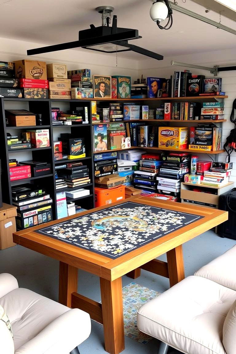 Puzzle and Logic Games Area - 24 Garage Game Room Ideas