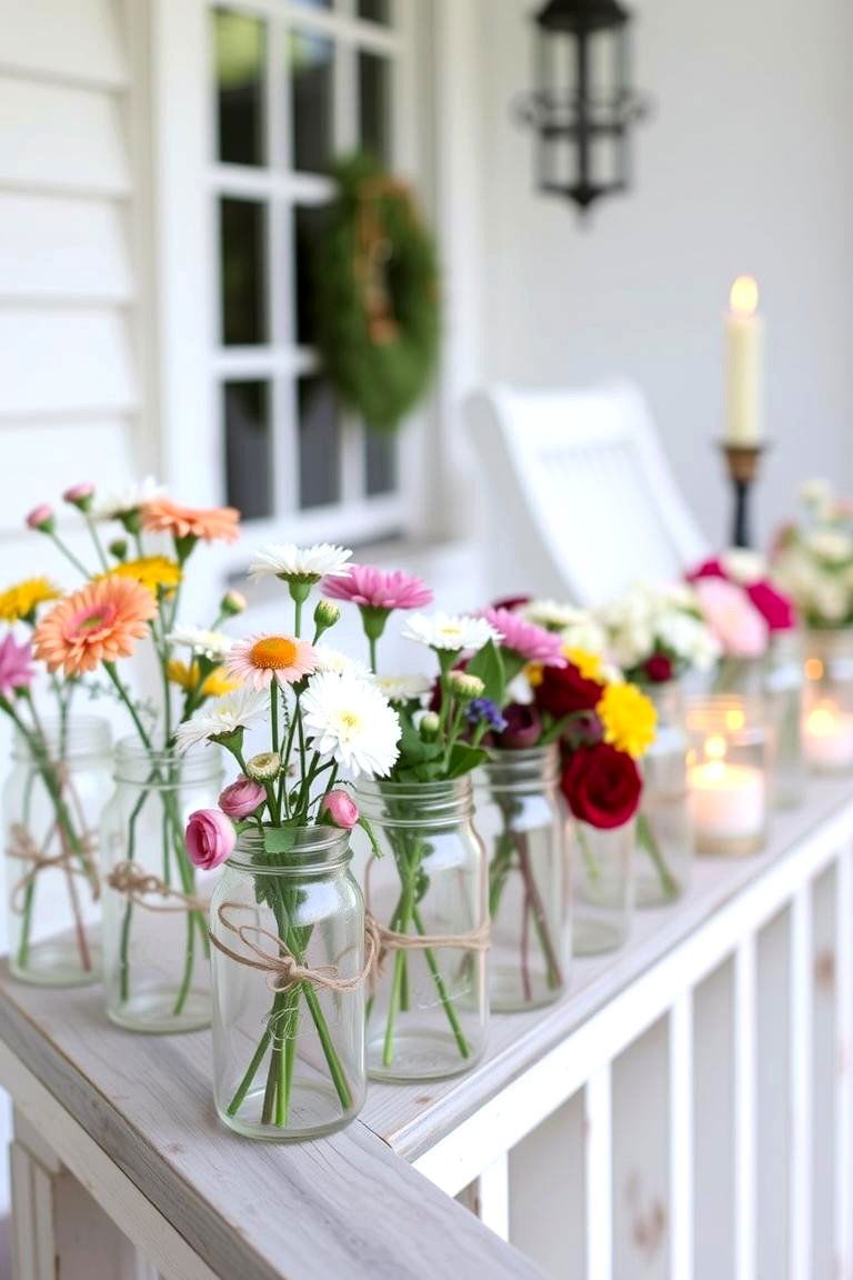 Quaint Mason Jar Decor - 24 Rustic Front Porch Ideas